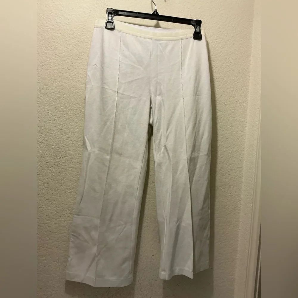 Lafayette 148βNew York White Wide Leg Cropped Trousers Pants Sz M